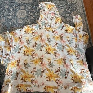Disney Women's Hoodie with Floral and Character Print